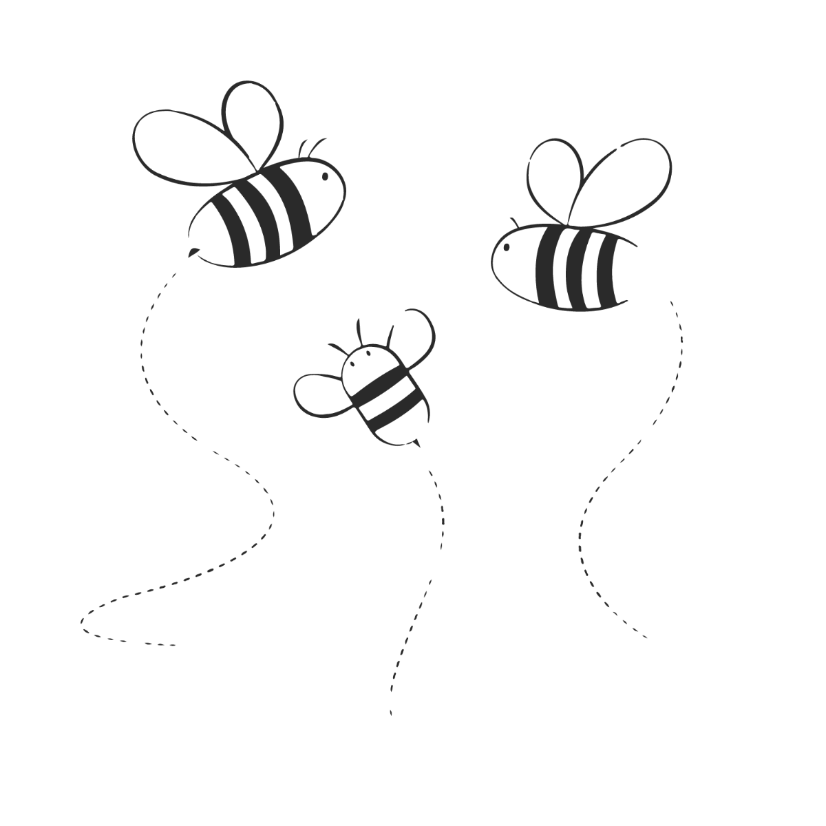 Black and White Bee Vector Template
