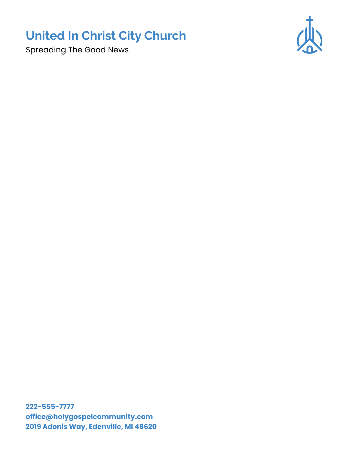 Free City Church Letterhead Template