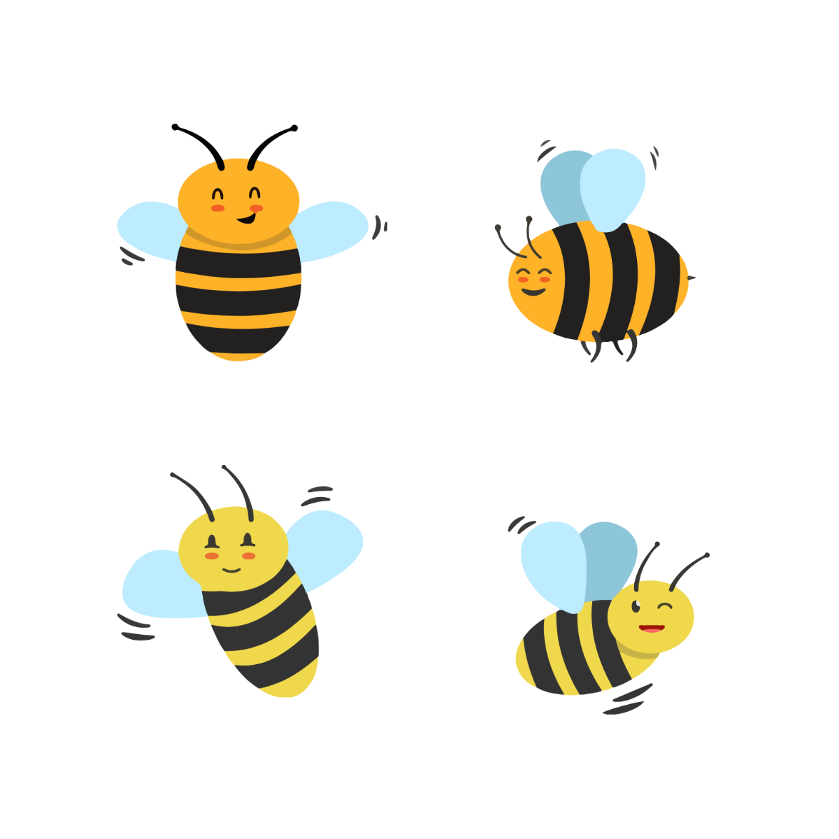 Baby Bee Vector Template