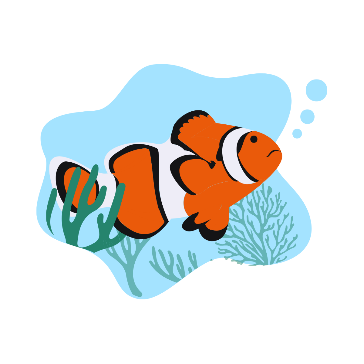 Clown Fish Vector Template