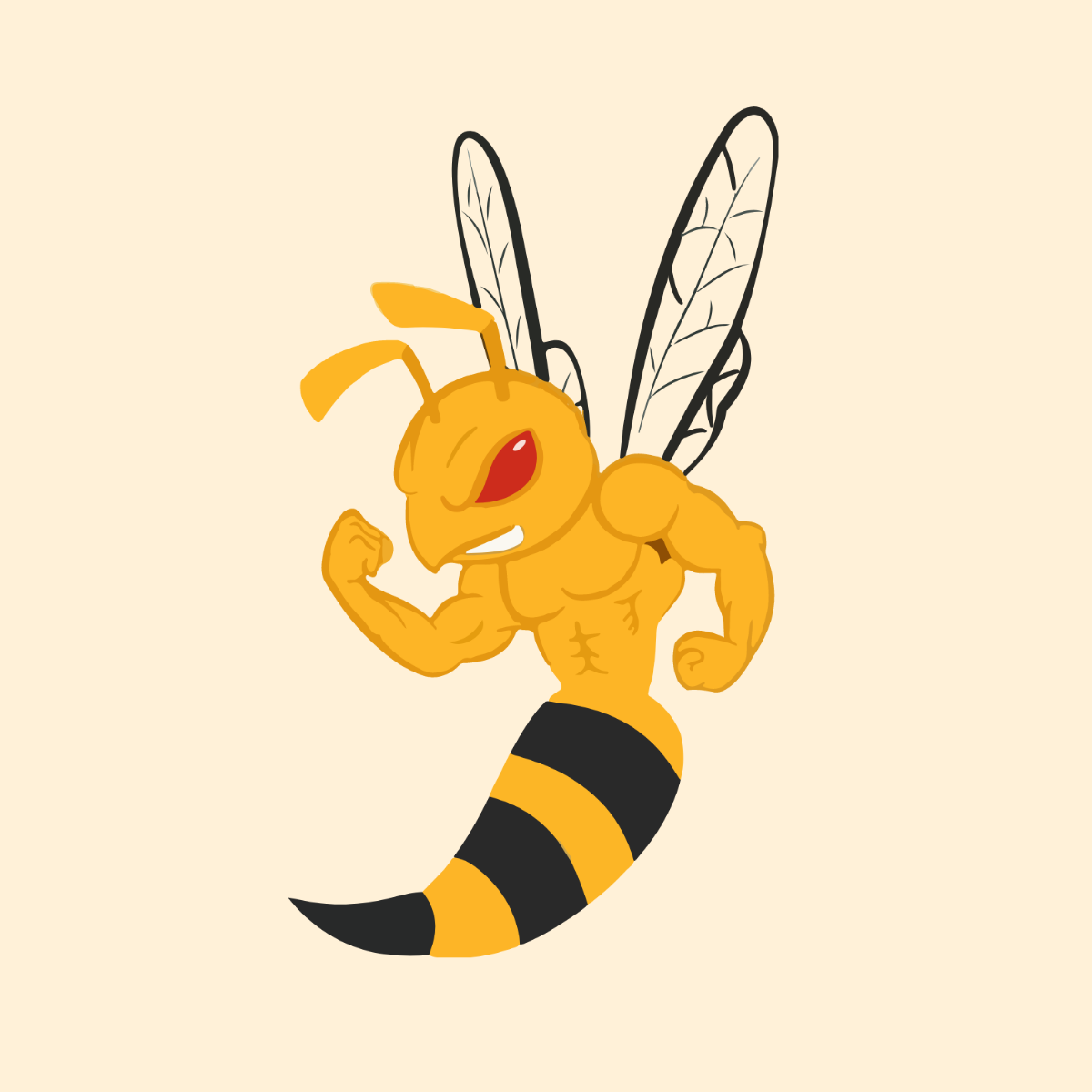 Muscle Bee Vector Template