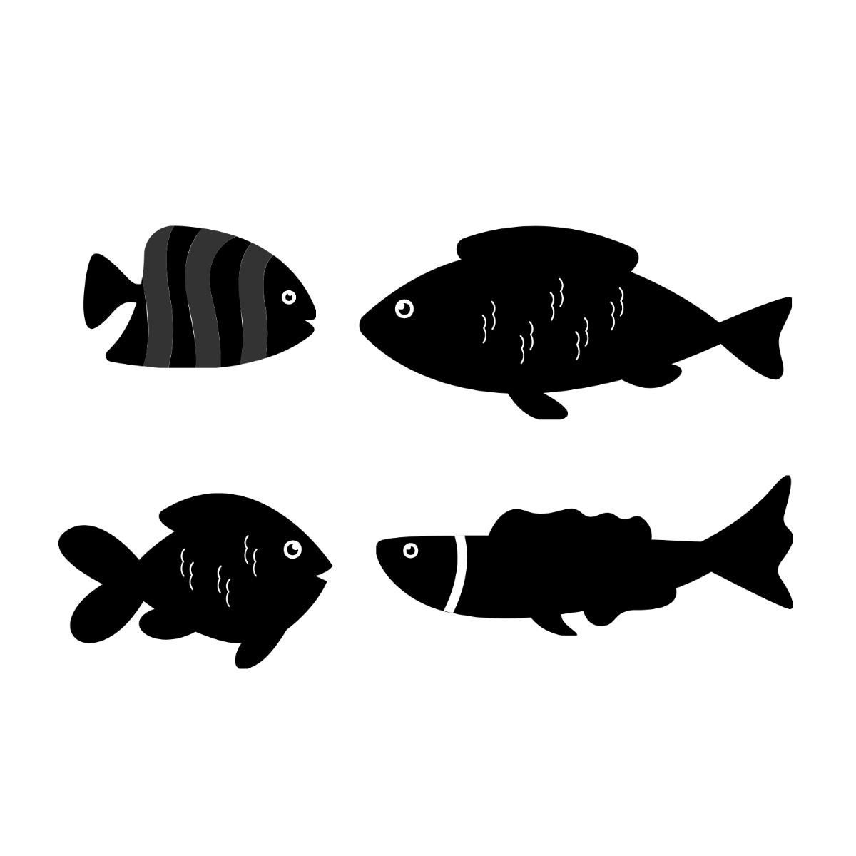 Black Fish Vector Template
