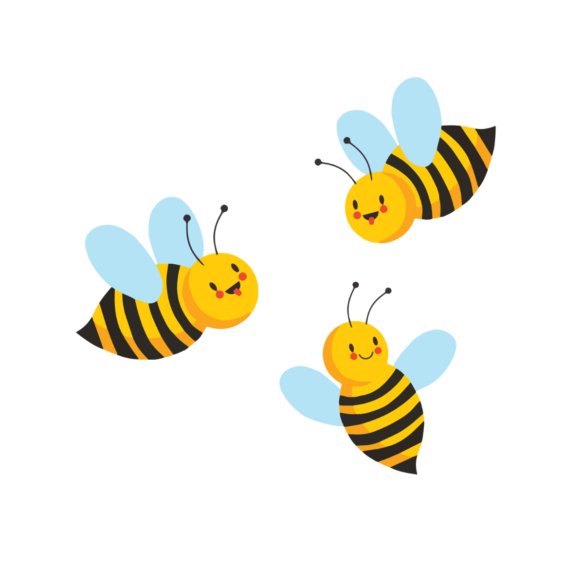 Free Happy Bee Vector Template