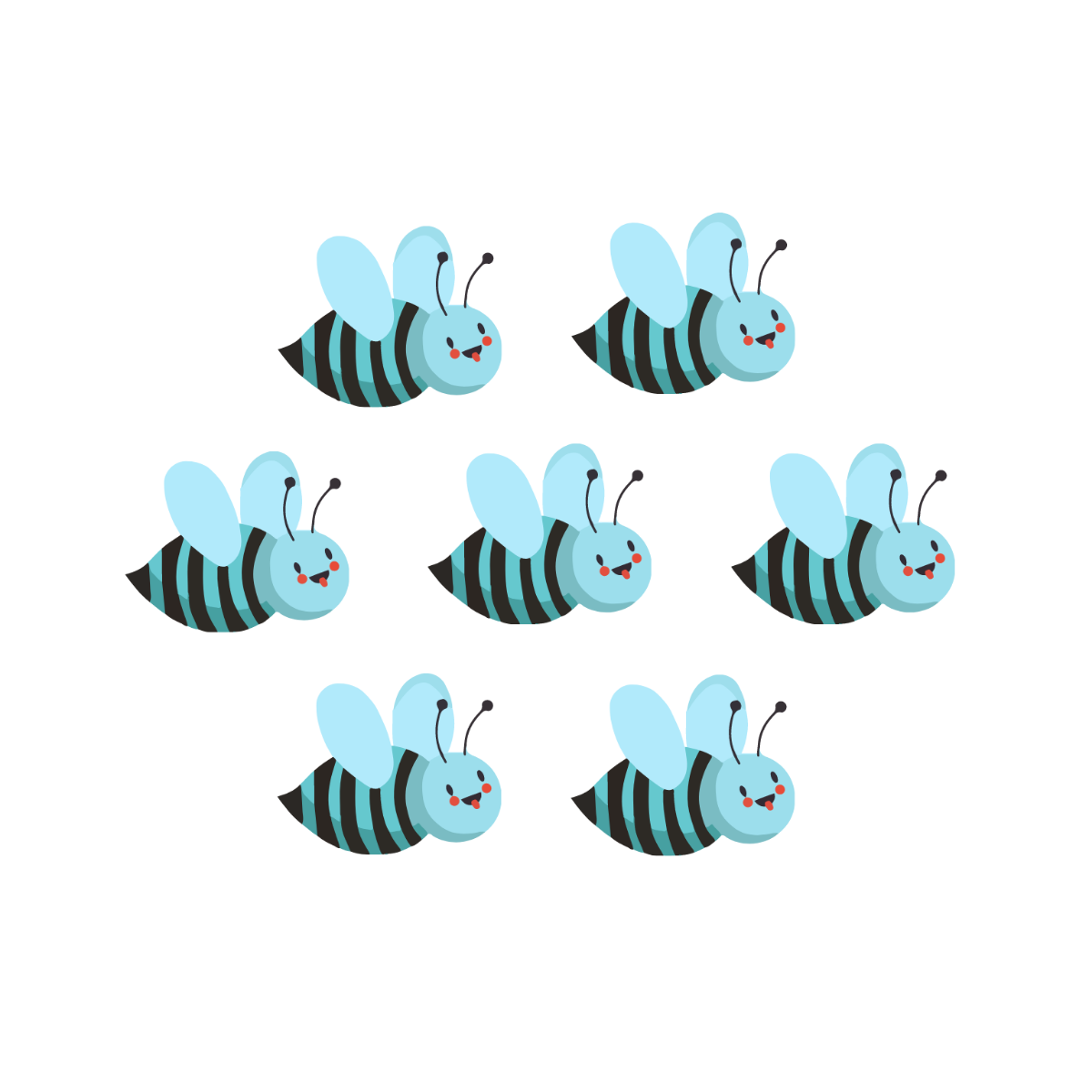 Free Blue Bee Vector Template