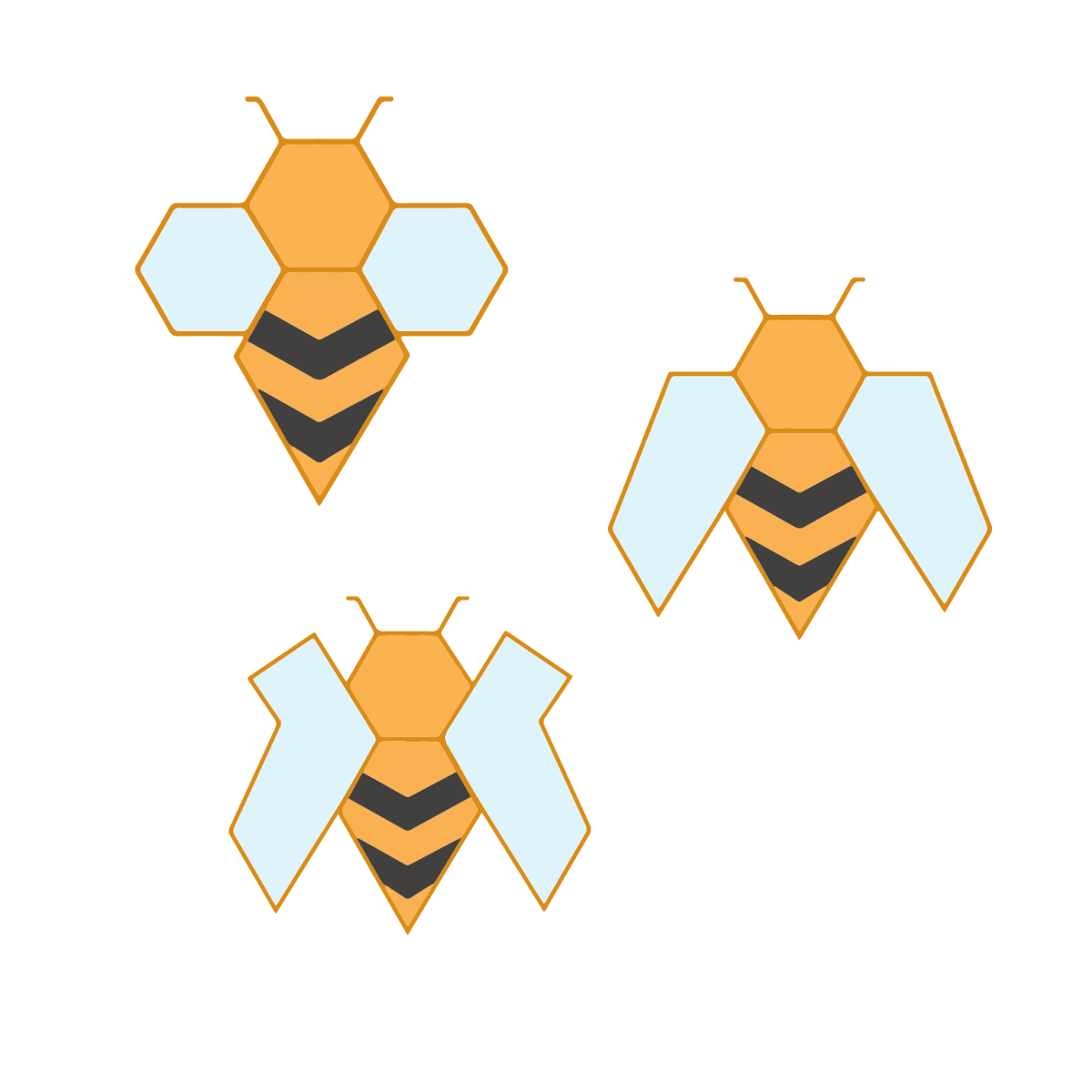 Geometric Bee Vector Template