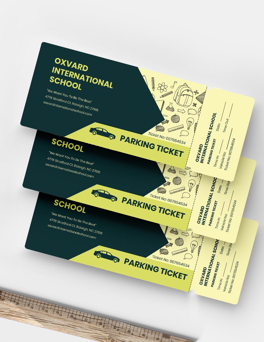 School Parking Ticket Template