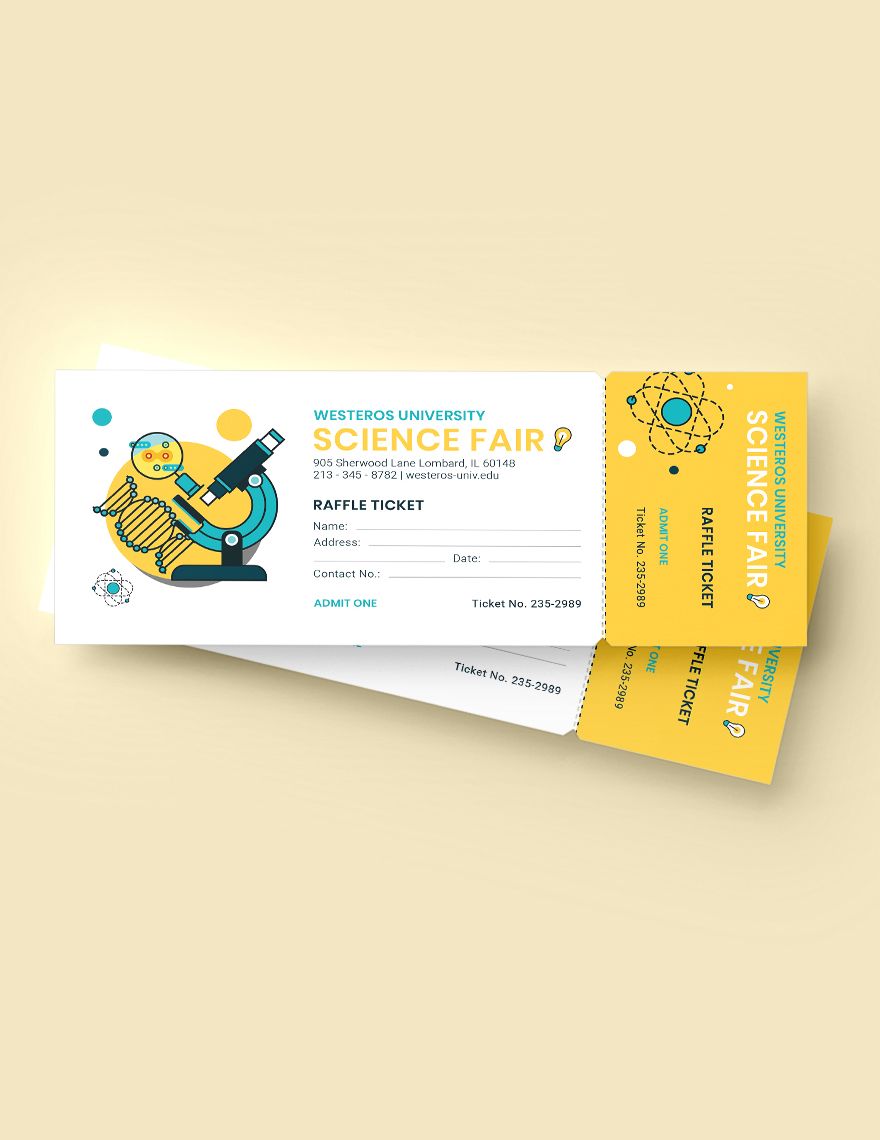 Science Fair Raffle Ticket Template