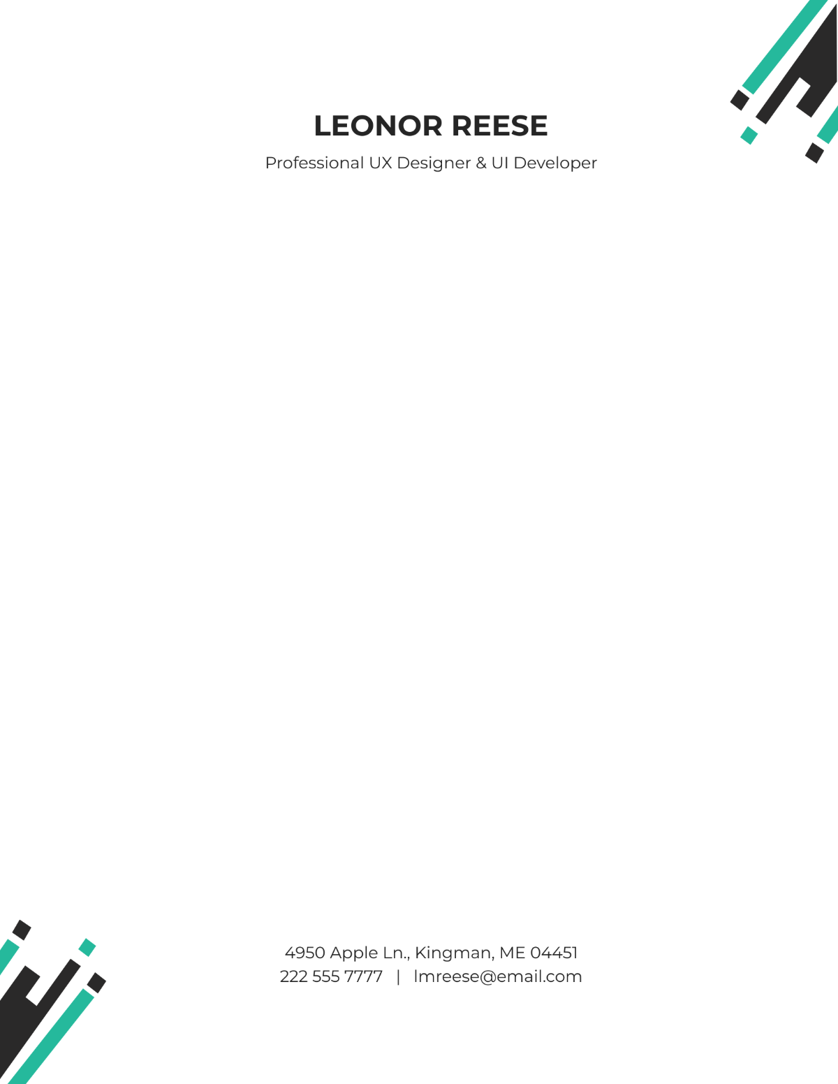 Professional Personal Letterhead Template - Edit Online & Download