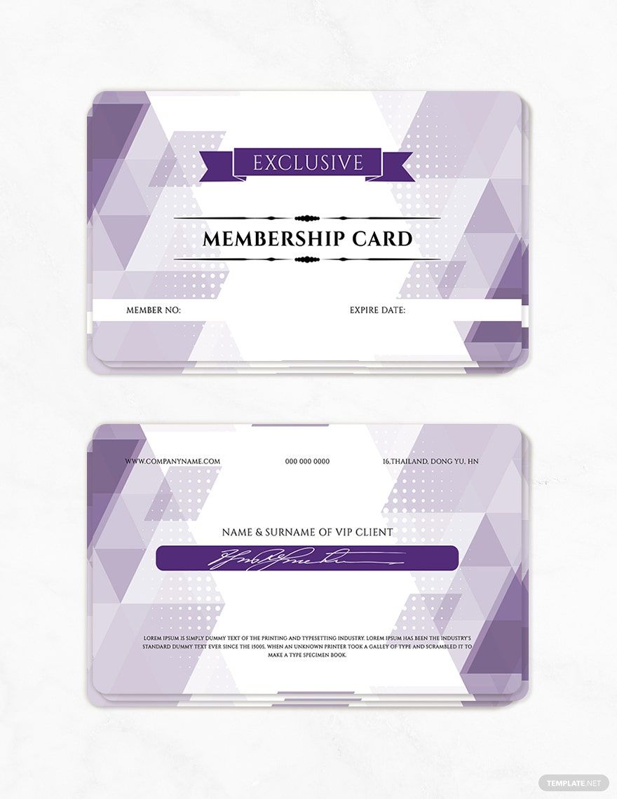 VIP Member Card Template in Pages, Publisher, PSD, Illustrator, Word - Download | Template.net