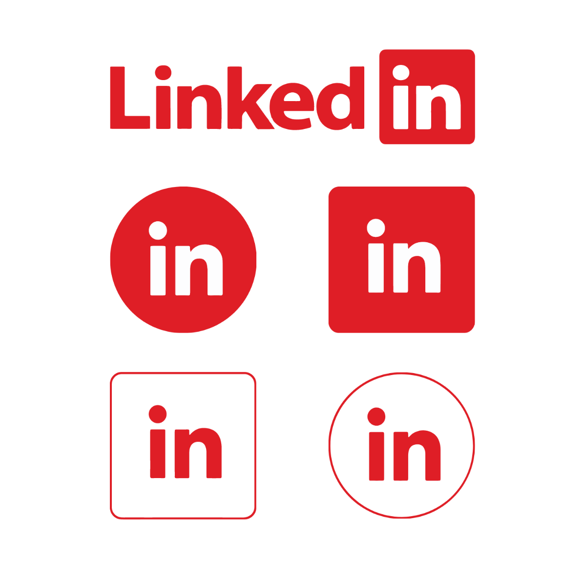 Free Red Linkedin Vector Template