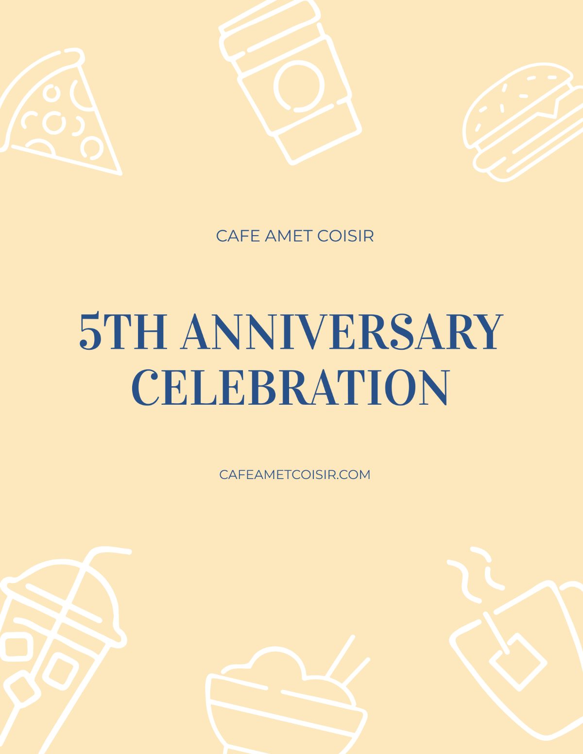 Cafe Anniversary Celebration Flyer Template - Edit Online & Download