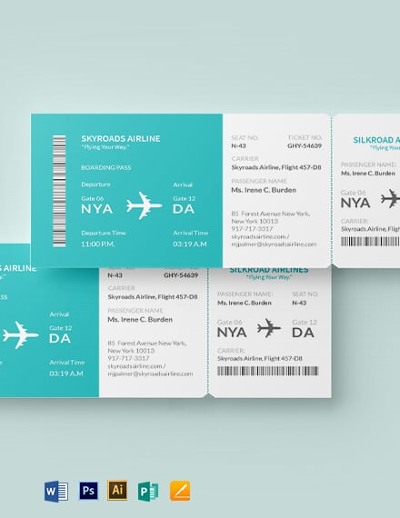 Airline Ticket Template Psd