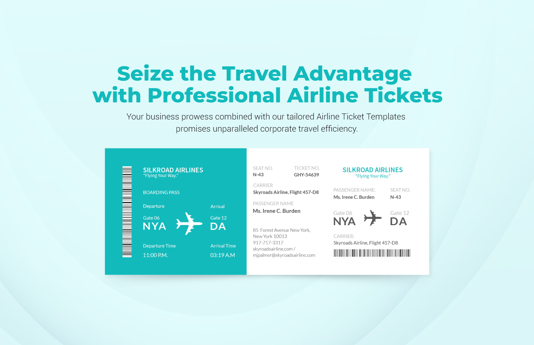 Simple Airline Ticket Template
