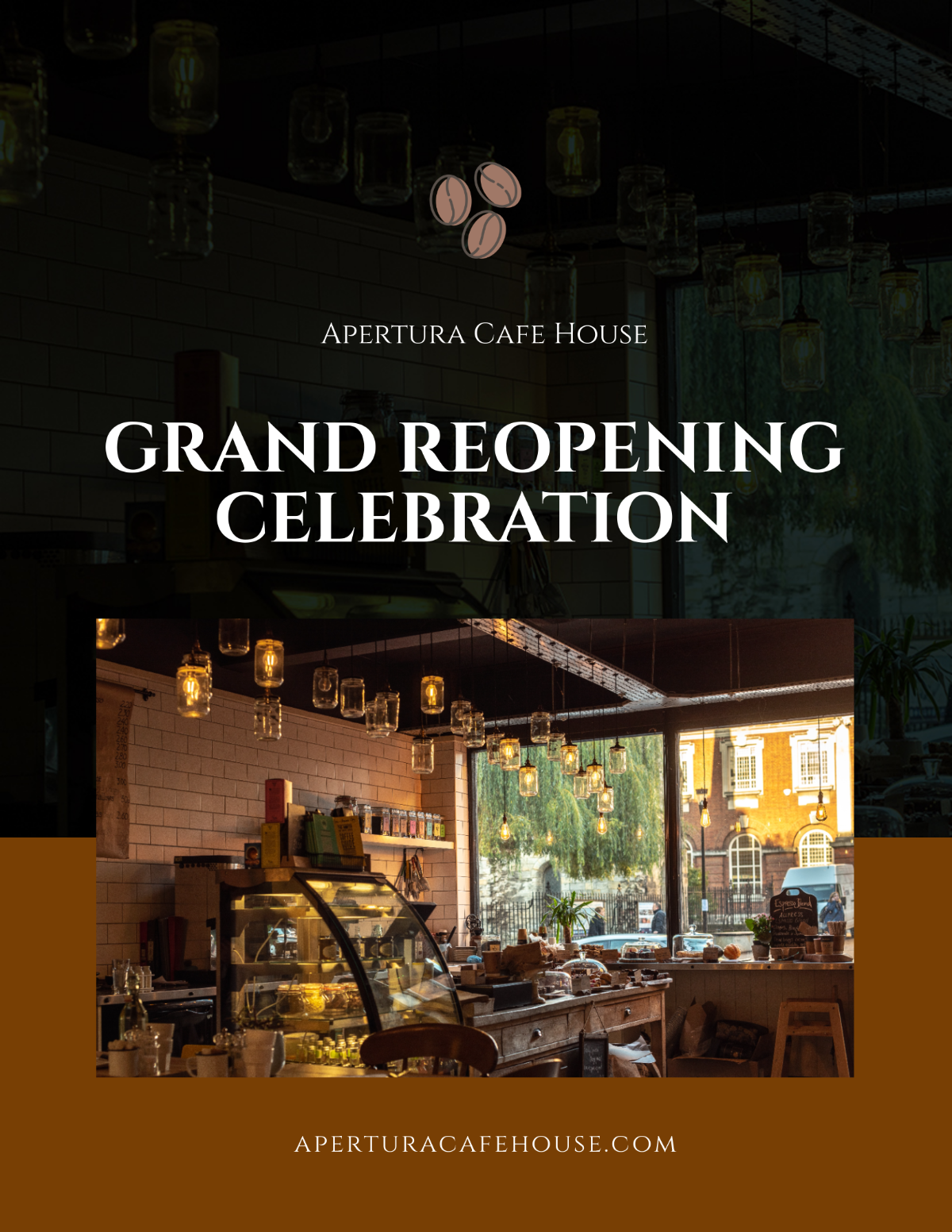 Cafe Grand Re-Opening Flyer Template - Edit Online & Download