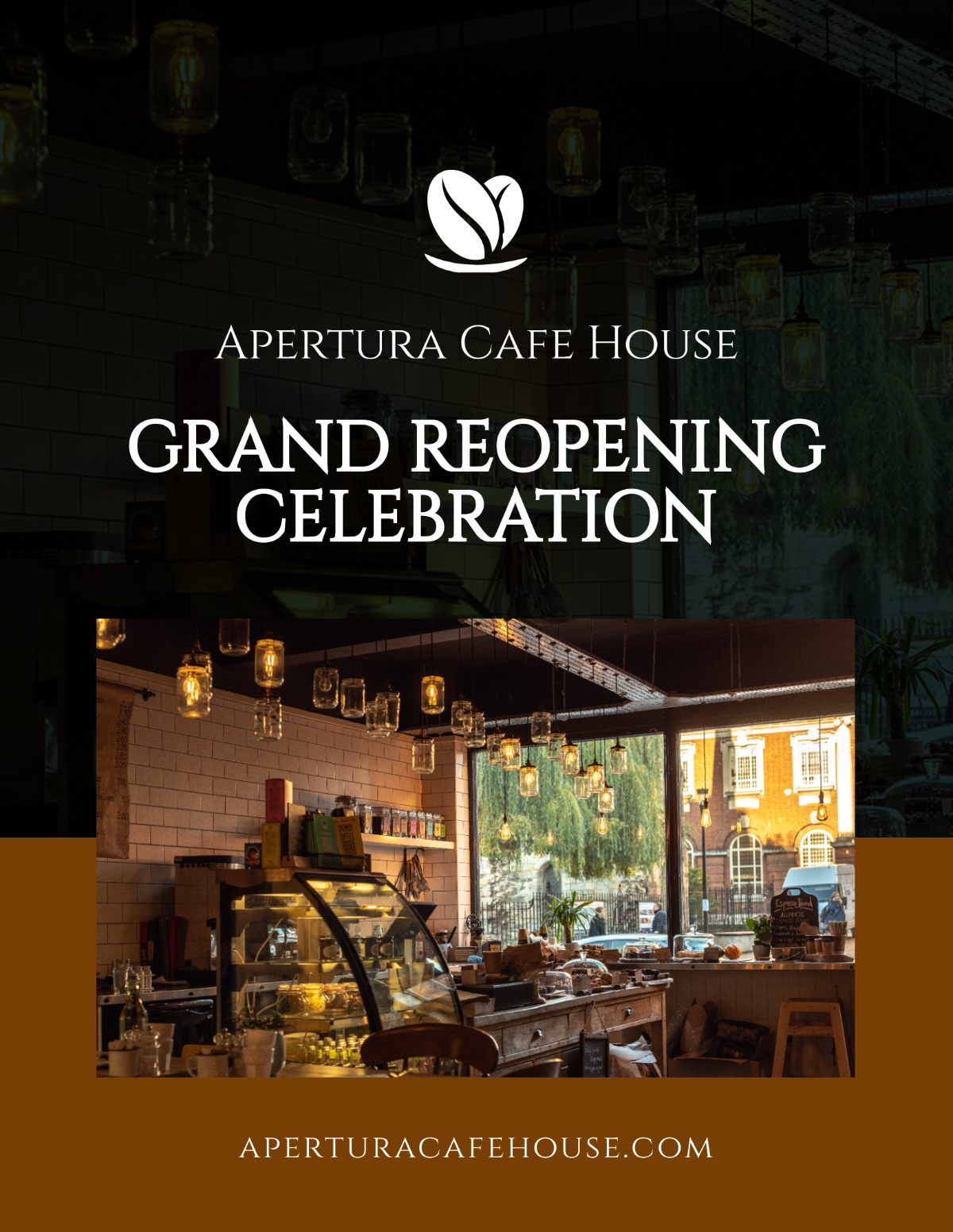 Cafe Grand Re-Opening Flyer Template