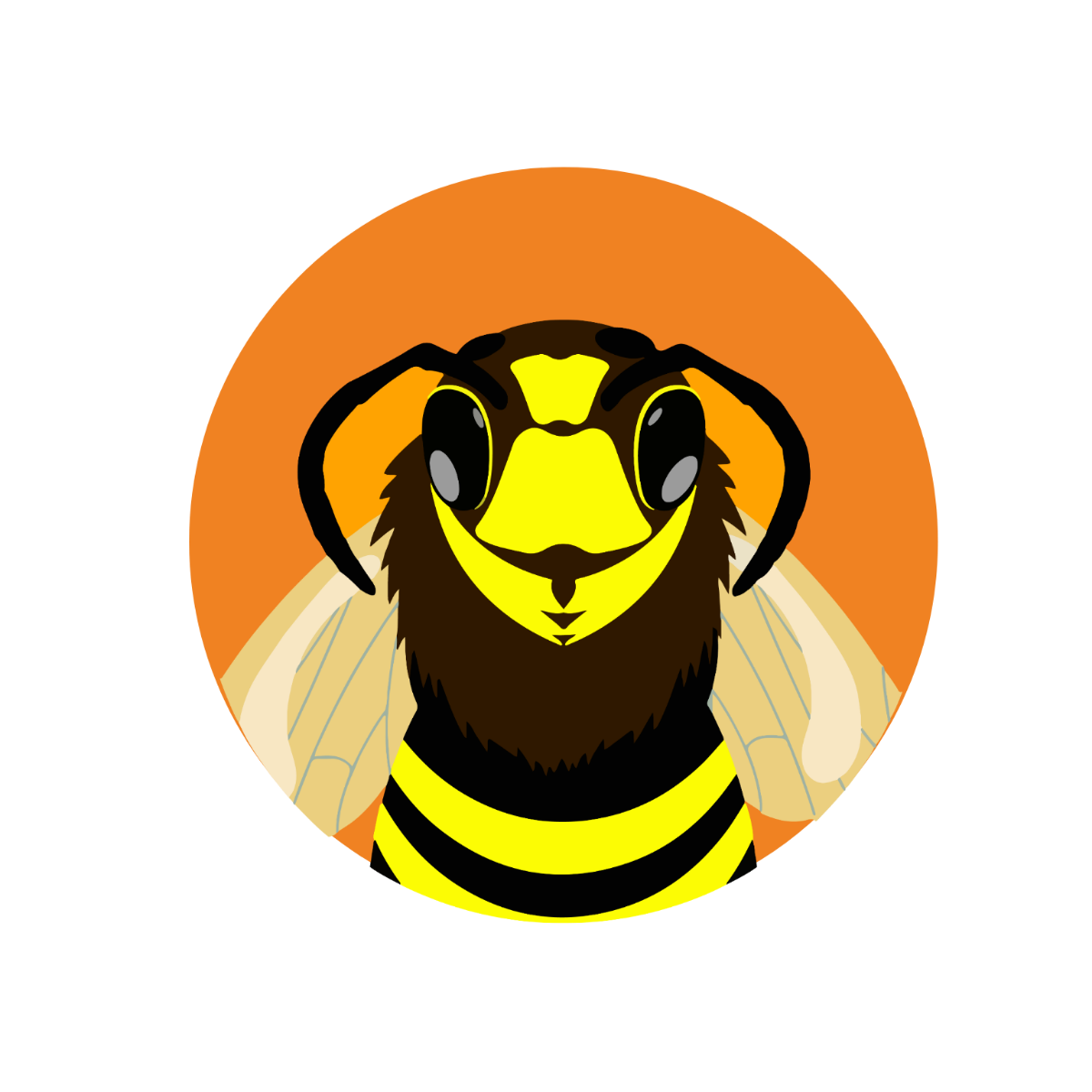 Bee Face Vector Template