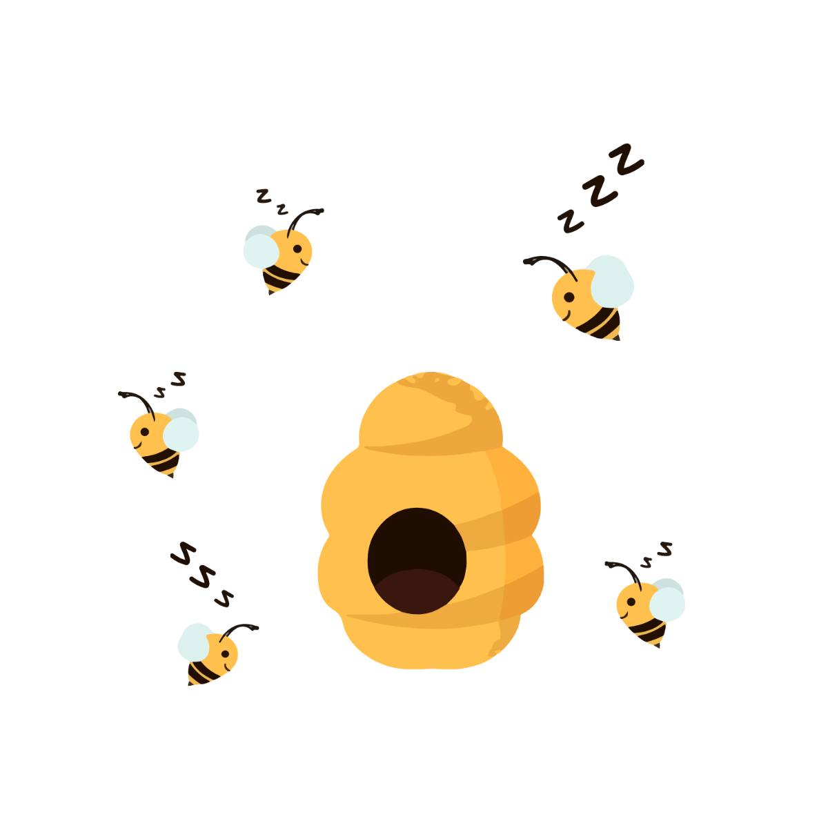 Buzz Bee Vector Template