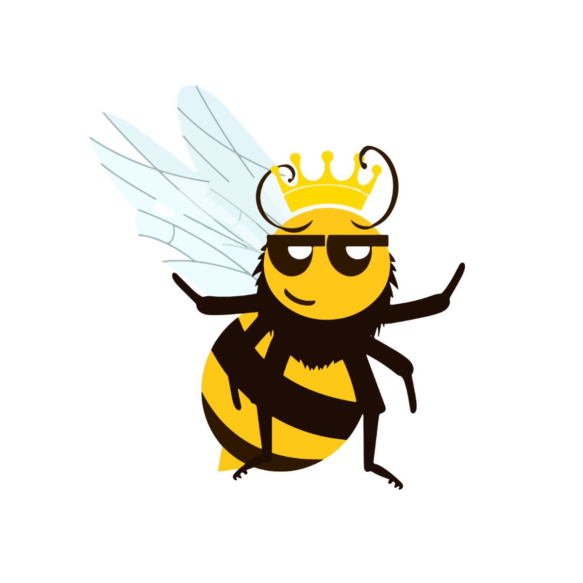 Crown Bee Vector Template