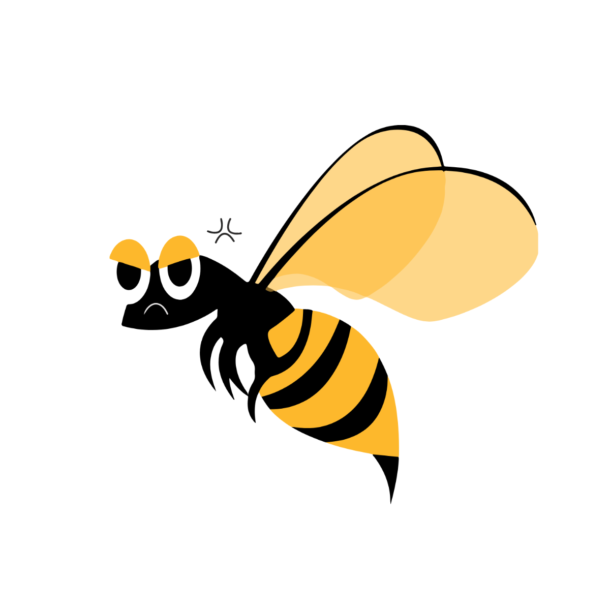 Angry Cartoon Bee Vector Template