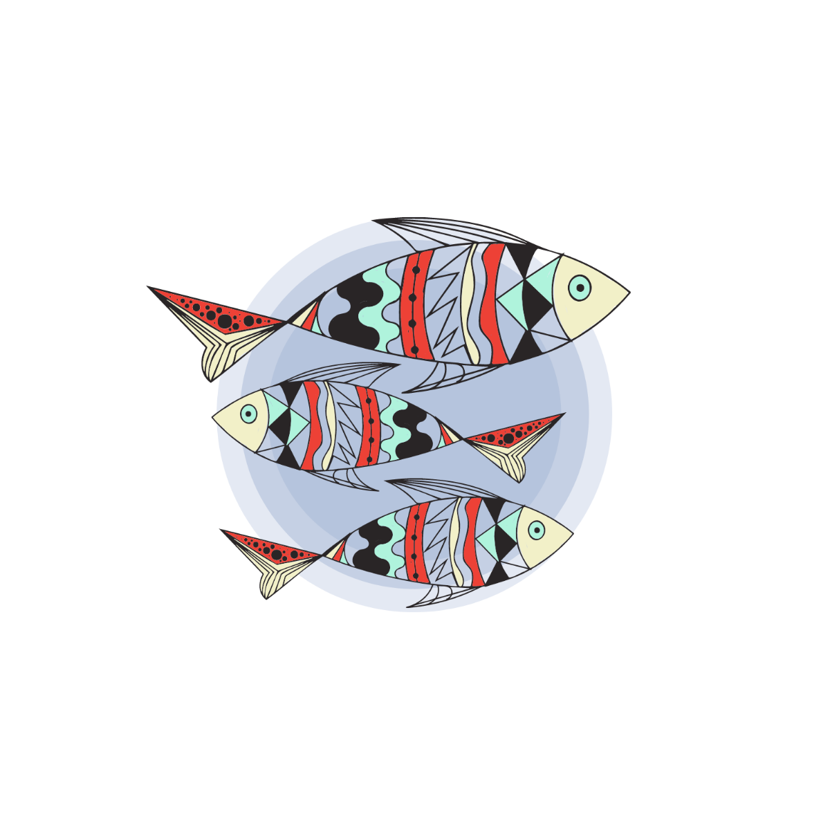 Tribal Fish Vector Template