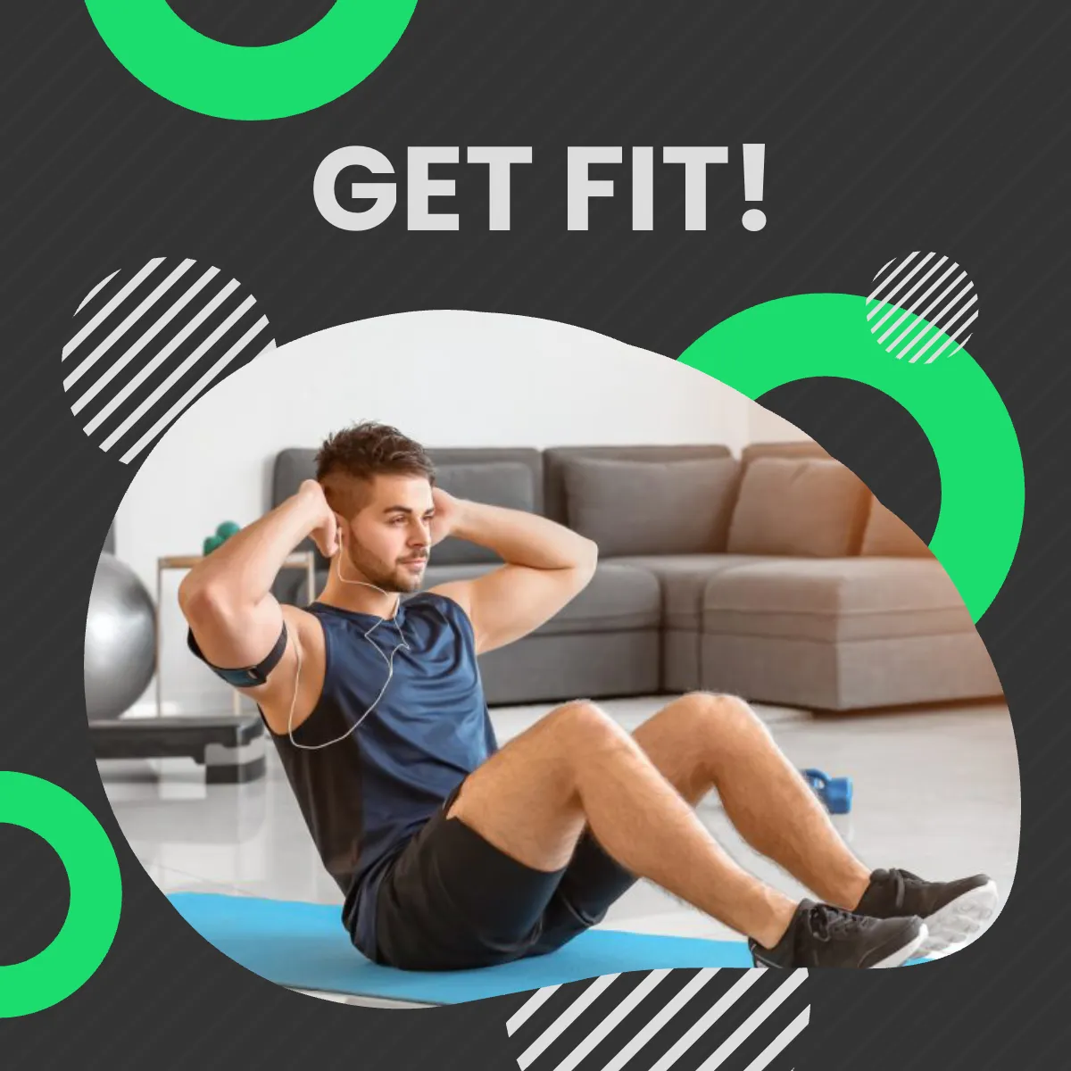 Free Health And Fitness Puzzle Post, Instagram, Facebook Template to Edit Online