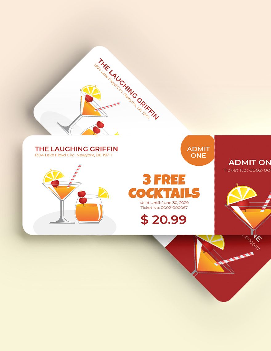 Simple Drink Ticket Template