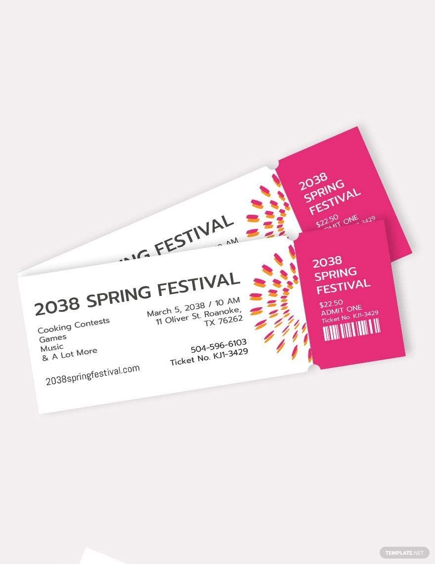Free Simple Festival Ticket Template