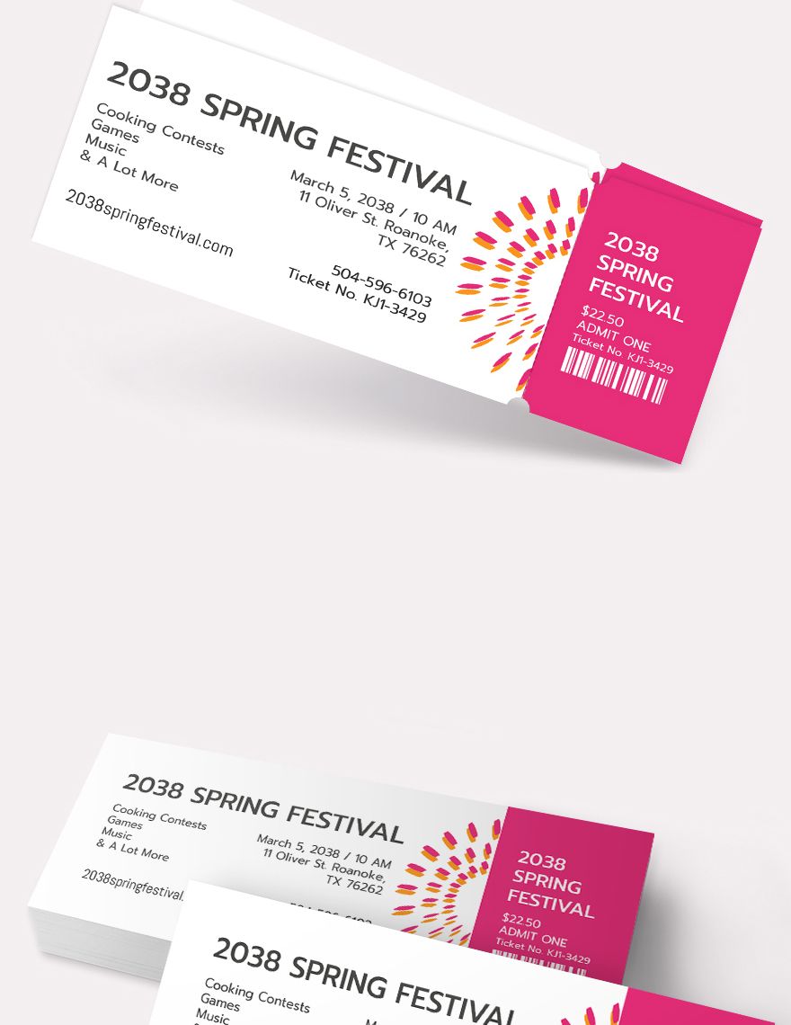 Simple Festival Ticket Template