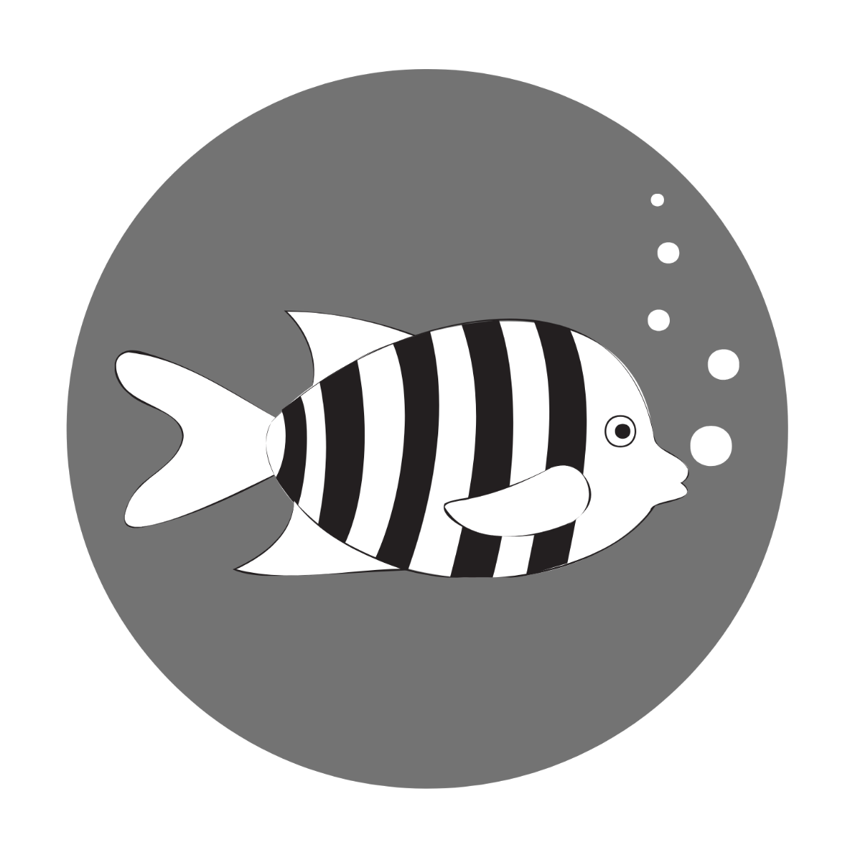 Black and White Fish Vector