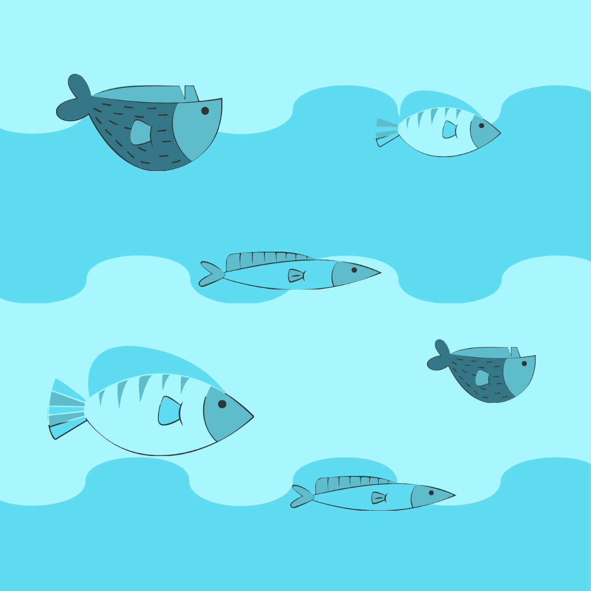 Free Blue Fish Vector Template
