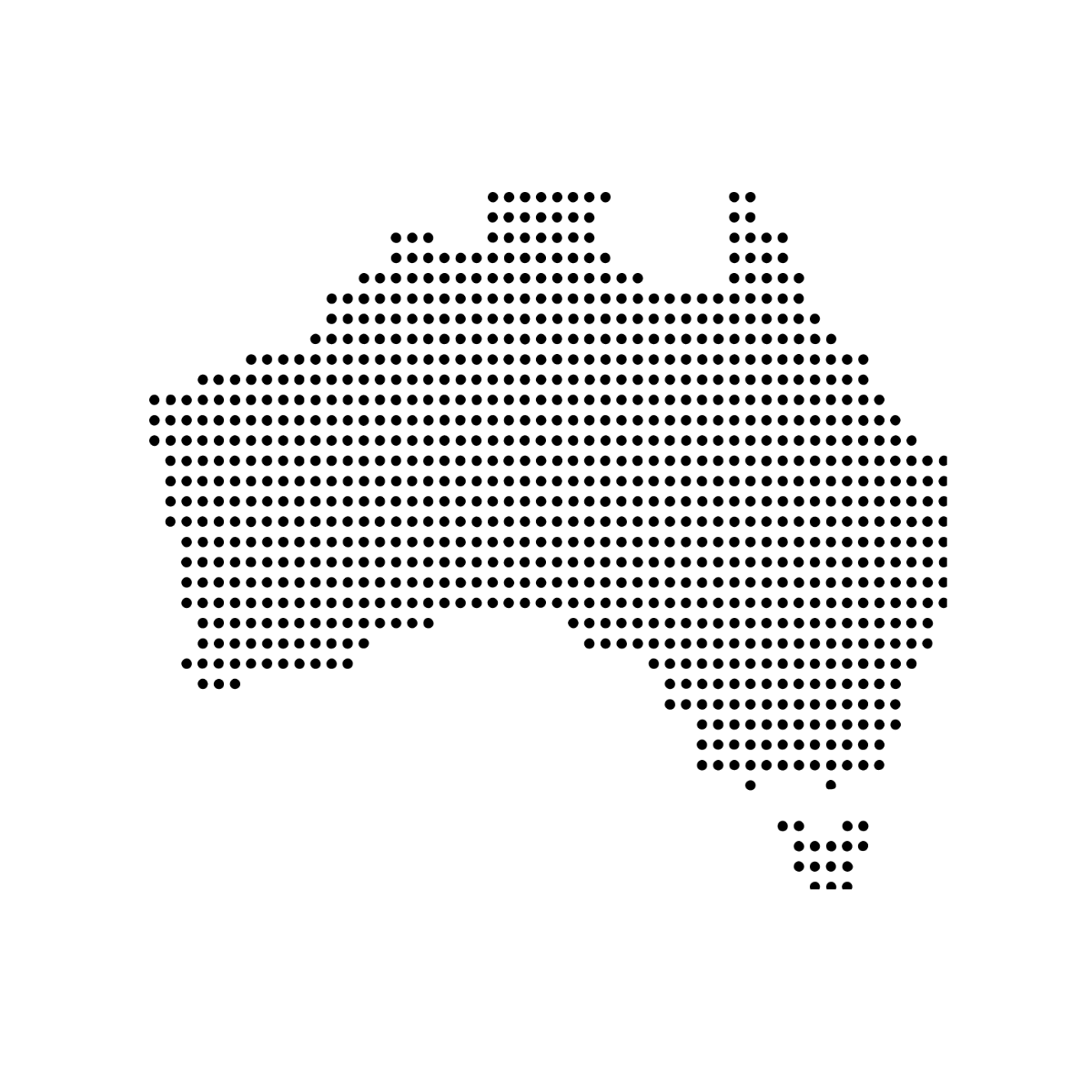 Australia Dot Map Vector
