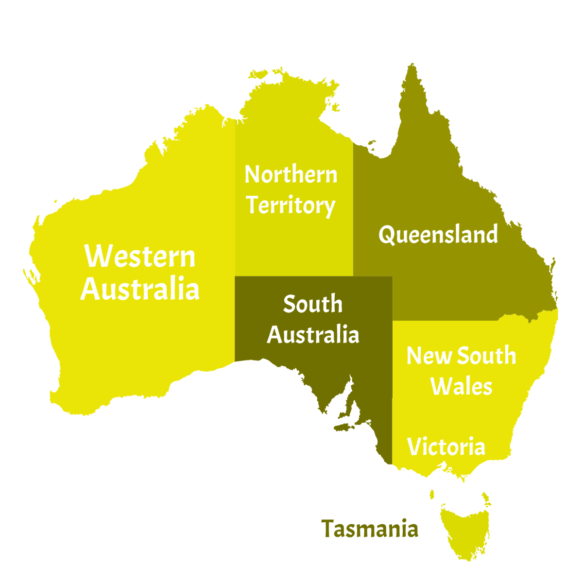 Free Australia Map Vector With States Template