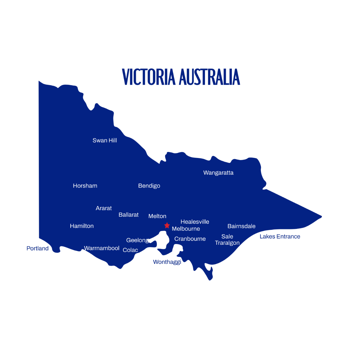 Victoria Australia Map Vector Template