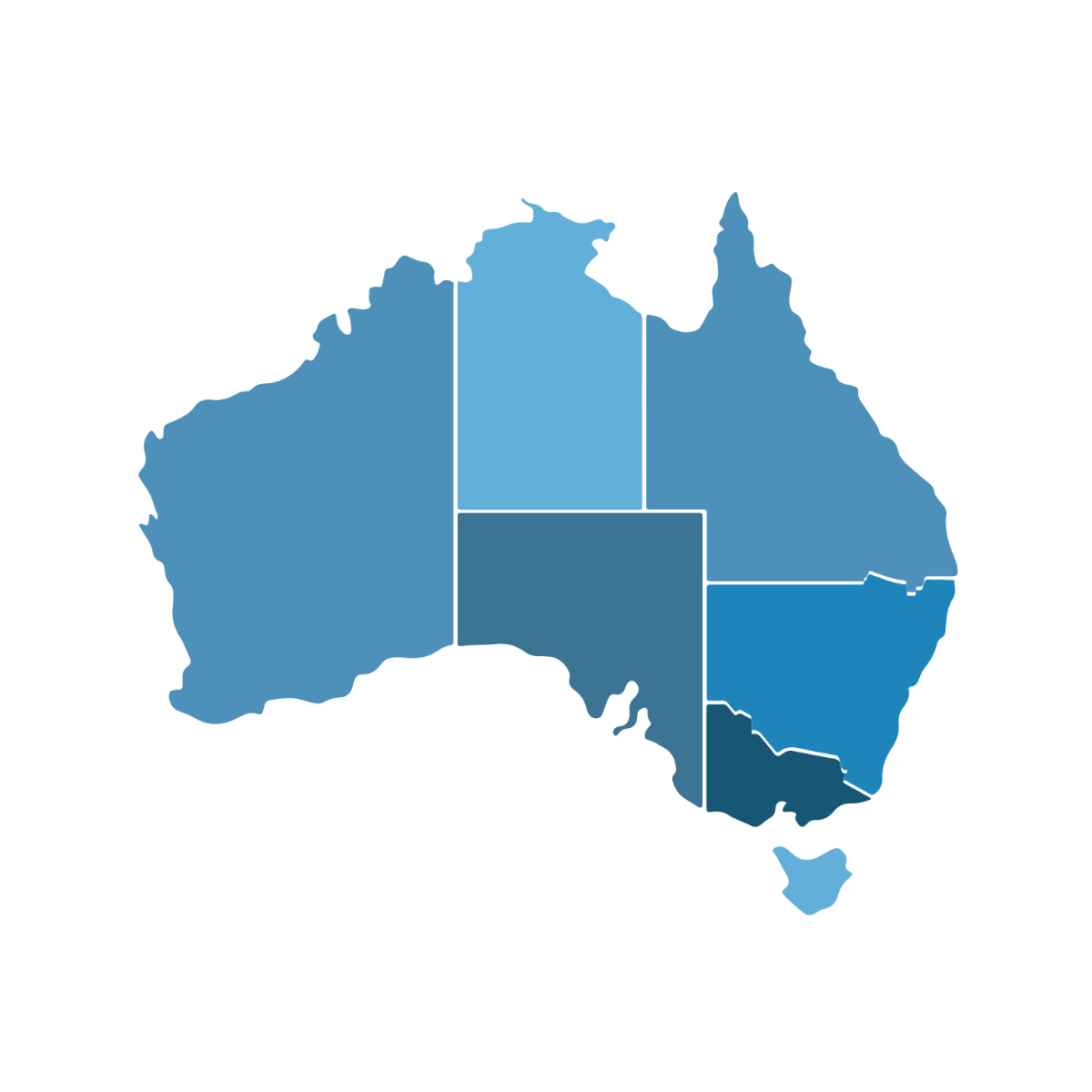 Free Australia Map Graphic Vector Template