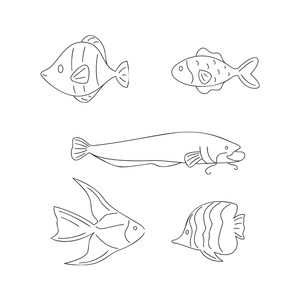 Free Fish Outline Vector Template