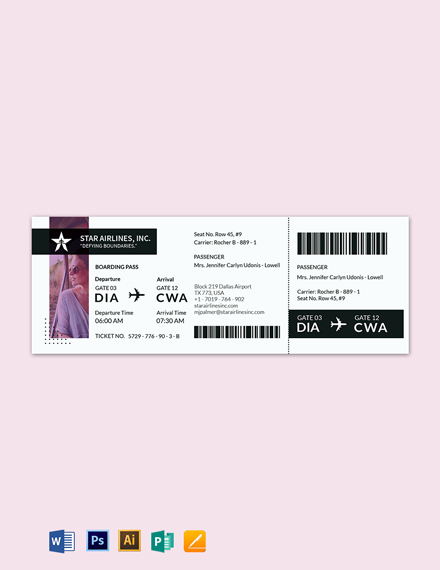19+ Best Travel Ticket Templates - PSD, AI, Word