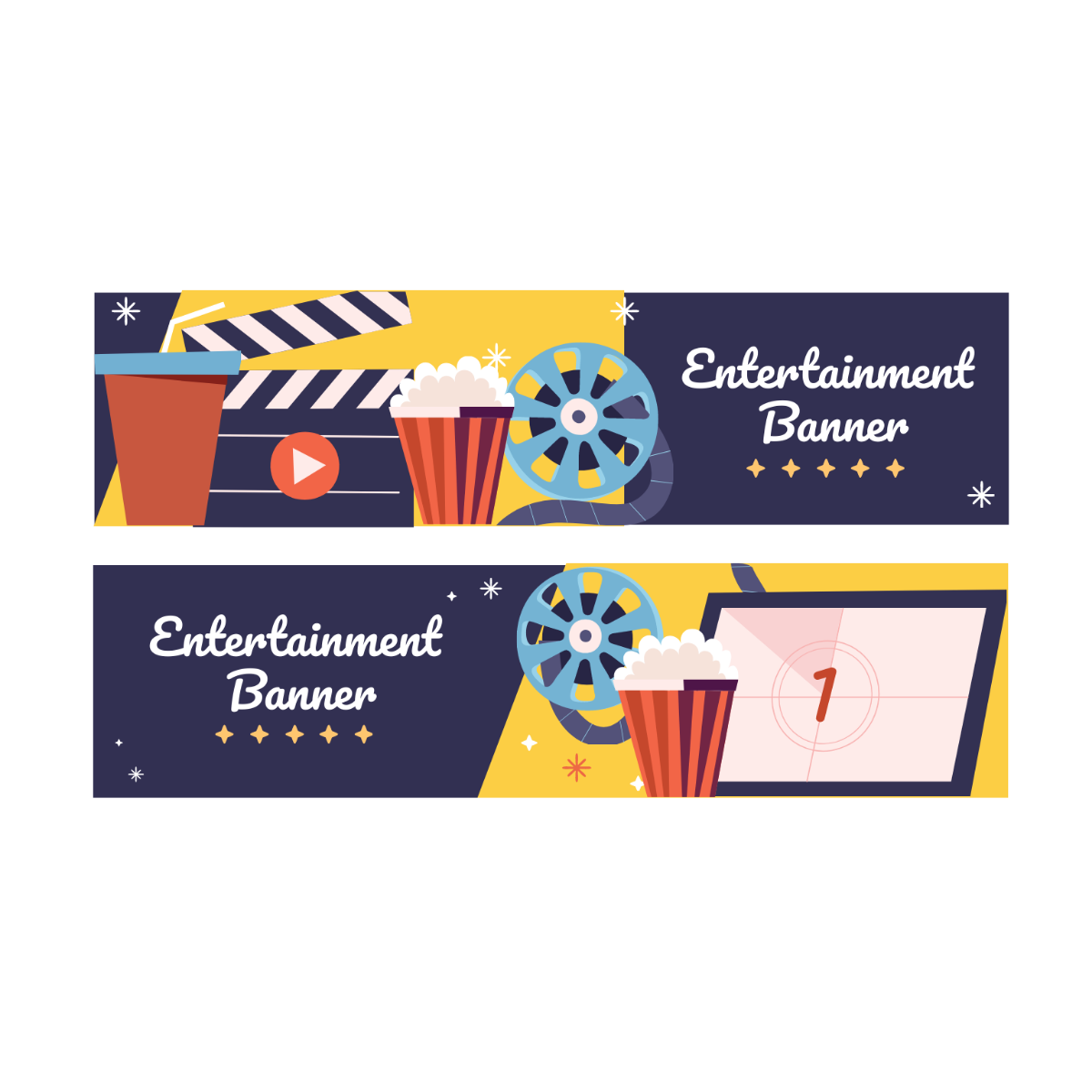 Free Entertainment Banner Vector Template