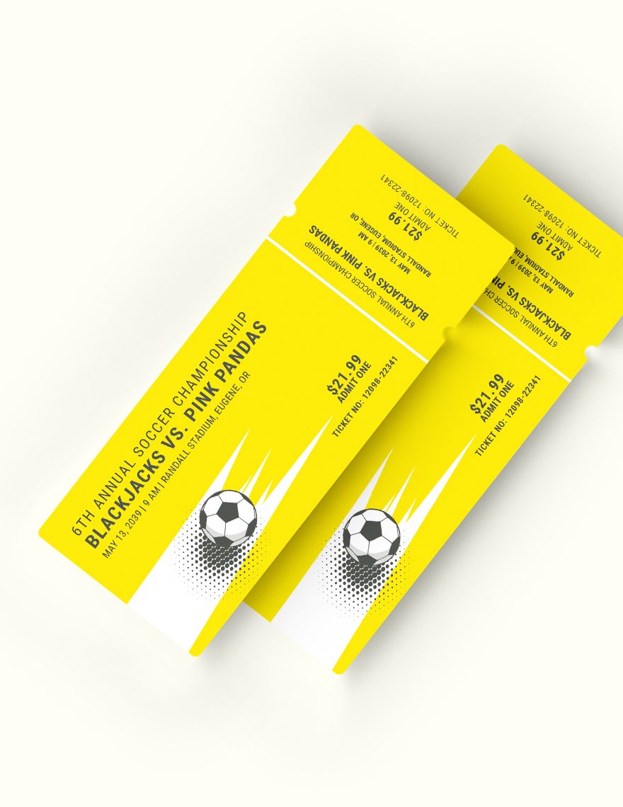 Soccer Admission Ticket Template