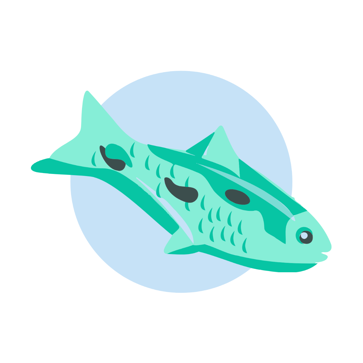 Free Isometric Fish Vector Template