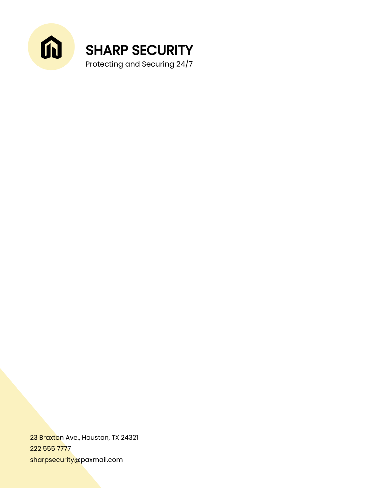 Free Security Official Letterhead Template