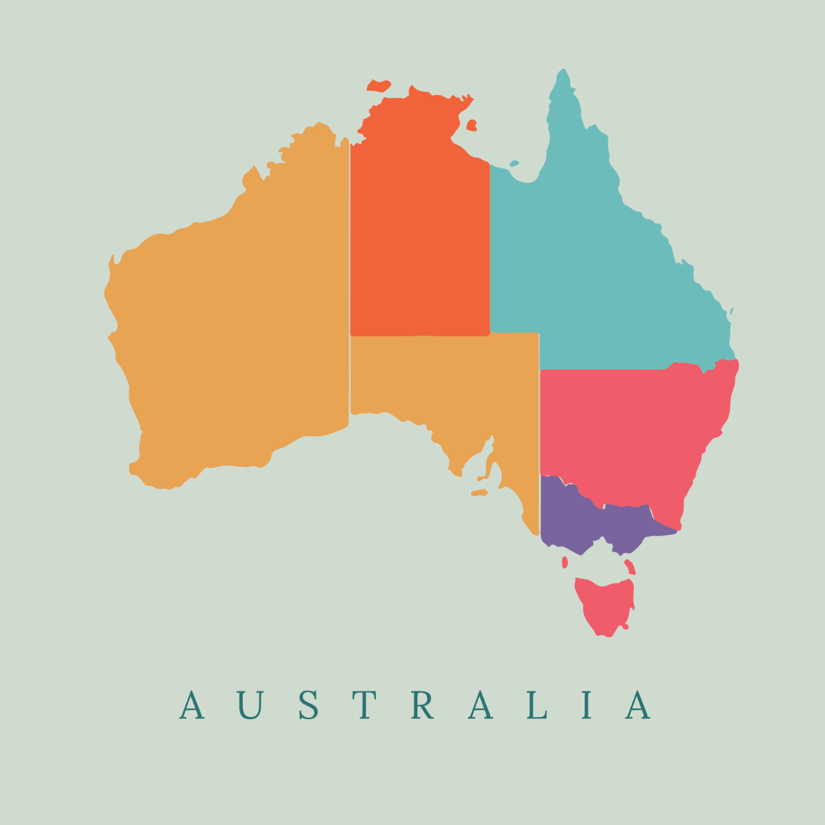 Free Australia Map Background Vector Template
