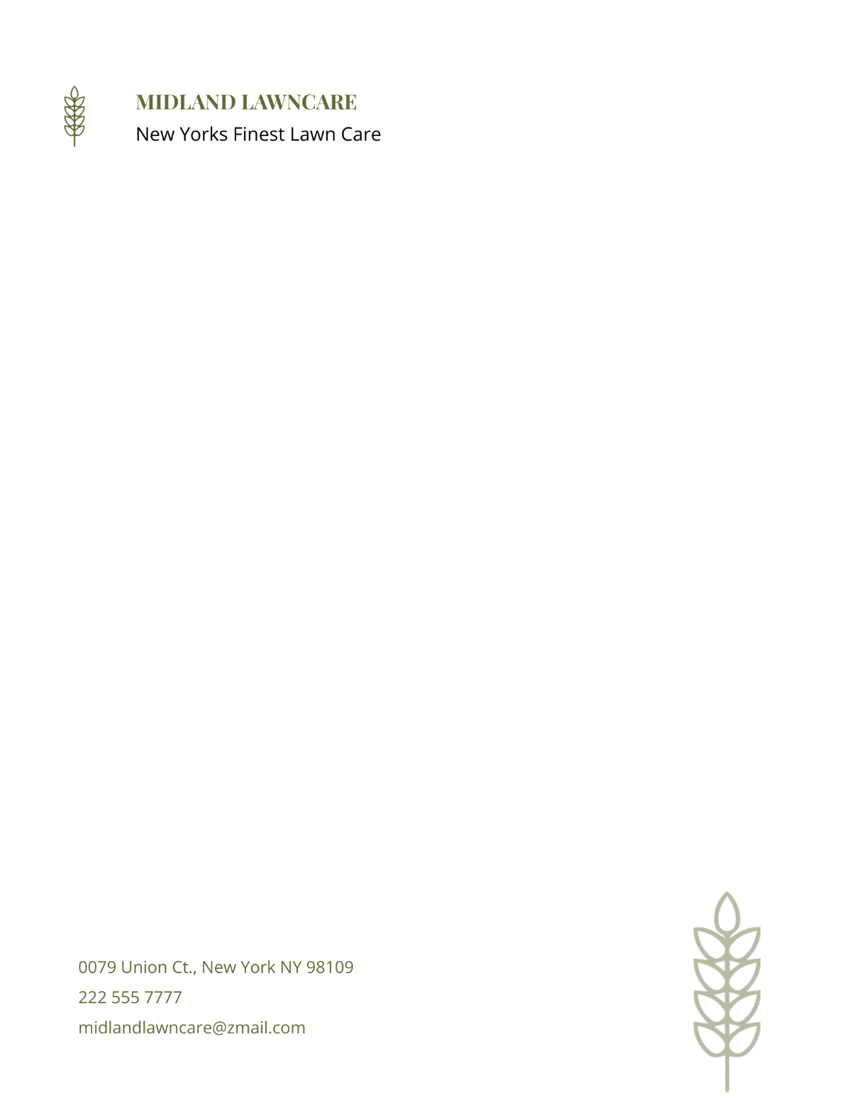 Lawn Mowing Service Letterhead Template - Edit Online & Download