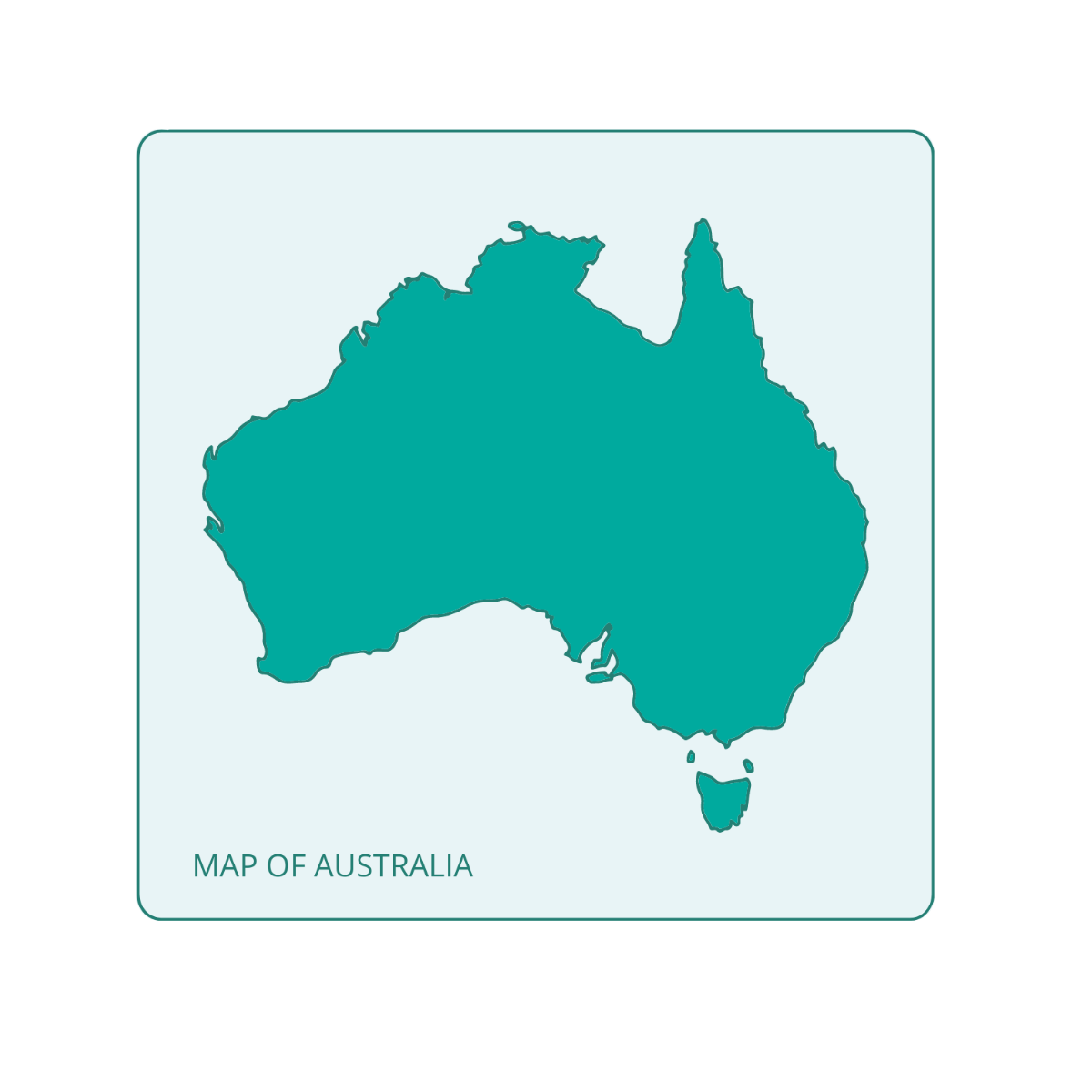 Free Australia Map Shape Vector Template