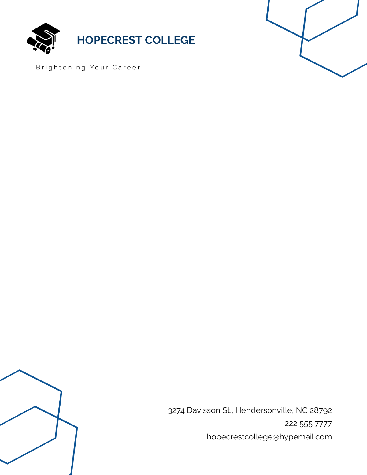 Sample Graduation Letterhead Template