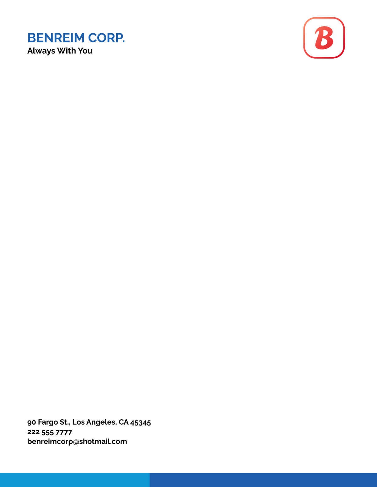 Simple Corporate Letterhead Template - Edit Online & Download