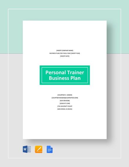 personal trainer business plan pdf