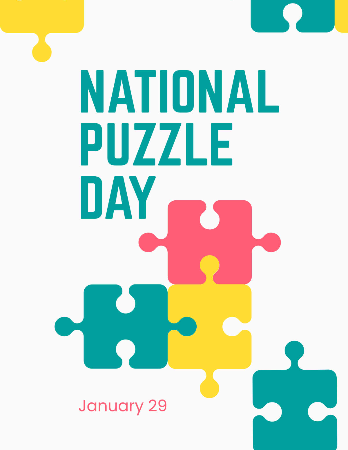National Puzzle Day Flyer Template