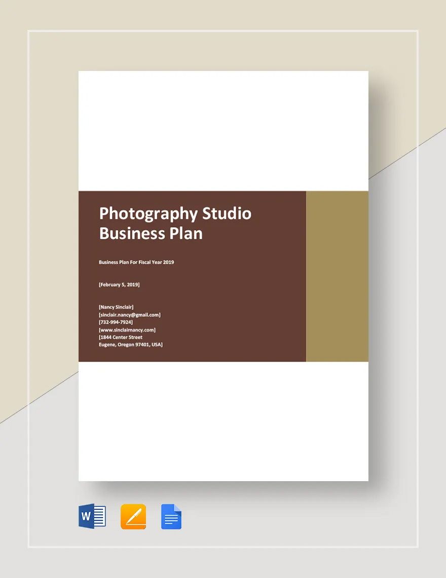 Photography Studio Business Plan Template