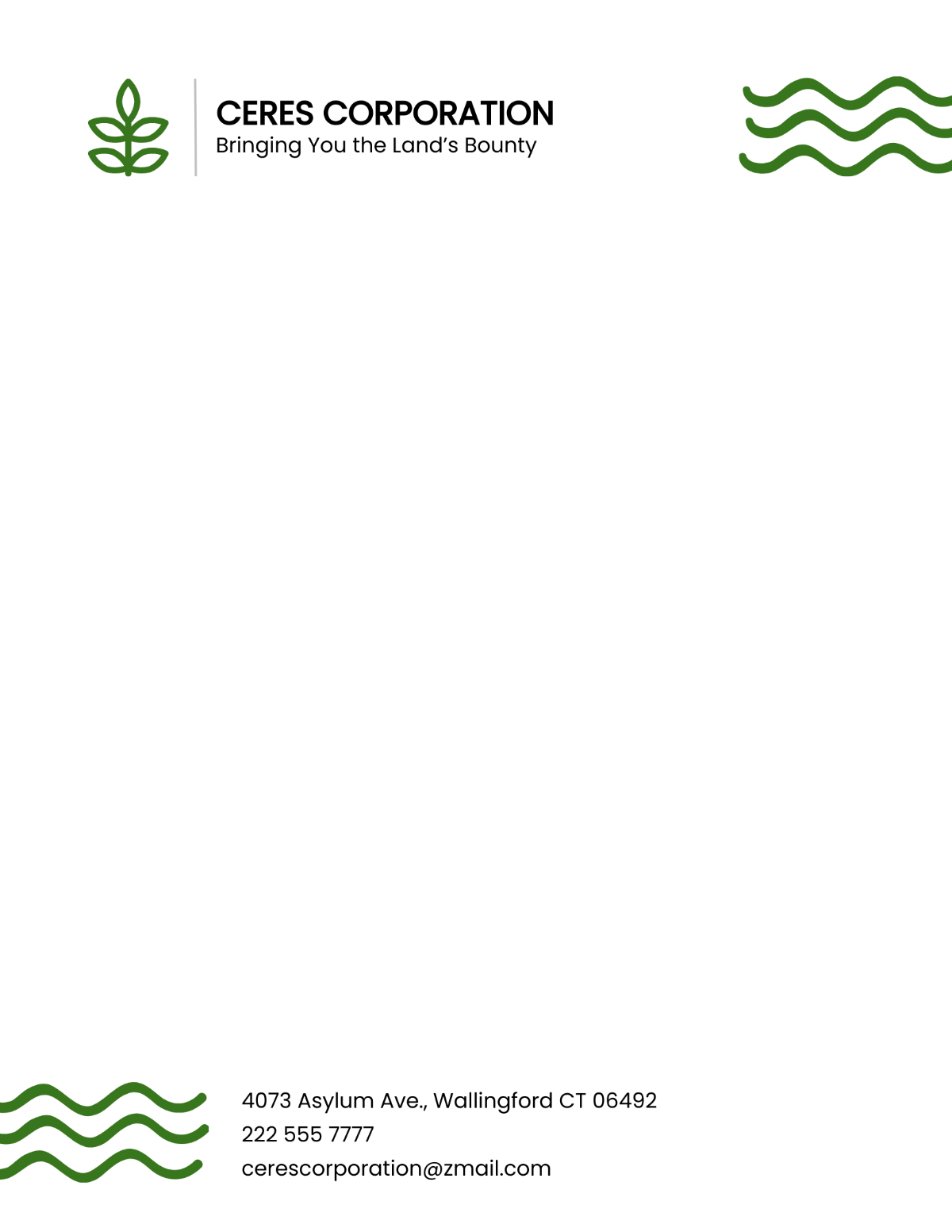Free Agriculture Business Letterhead Template