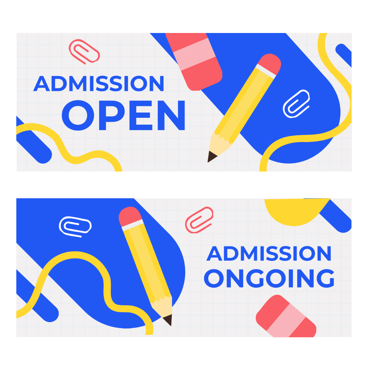 Admission Open Banner Vector Template